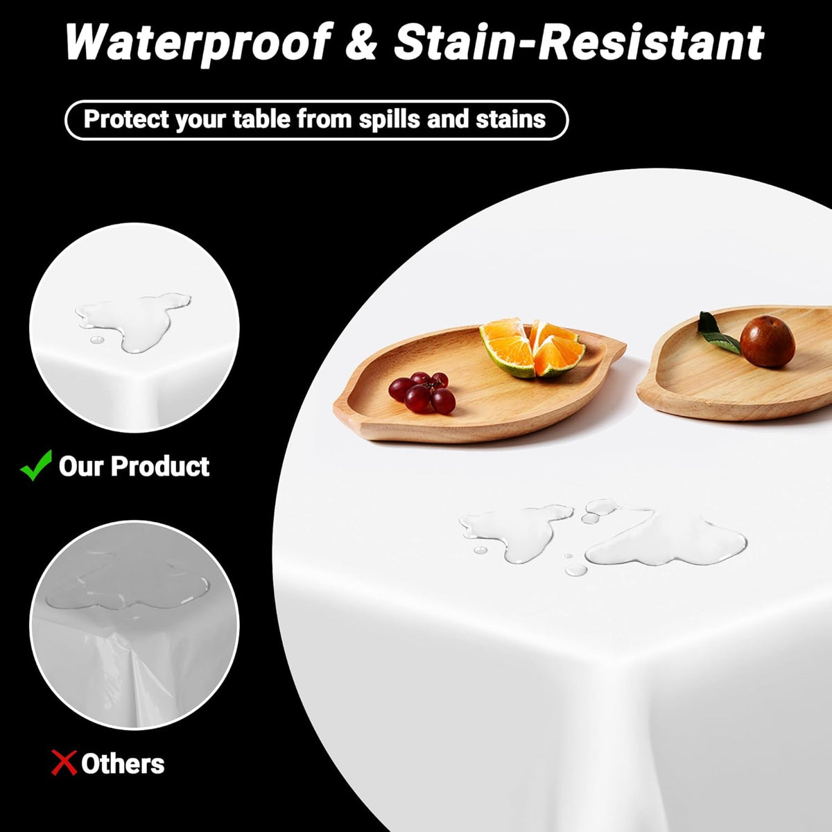 QZYL 4 Packs White Plastic Tablecloth, Large Sturdy Disposable Table Cloth