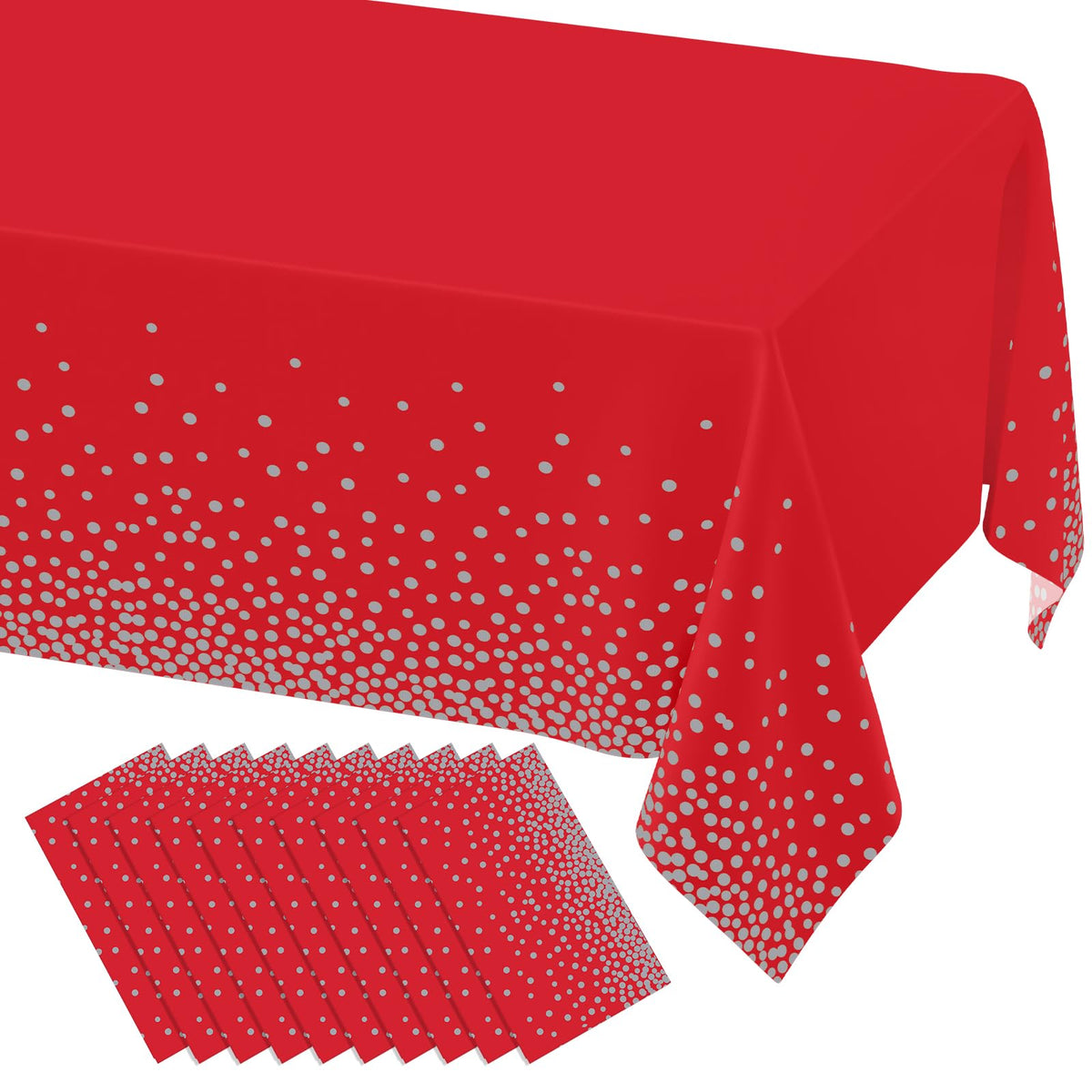 misaya 3 Packs Dot Disposable Table Cloth, 54 x 108 Inch Waterproof Plastic Tablecloth, Rectangle Gold Dots in White Table Covers for Picnic, Birthday, Party and Back to School