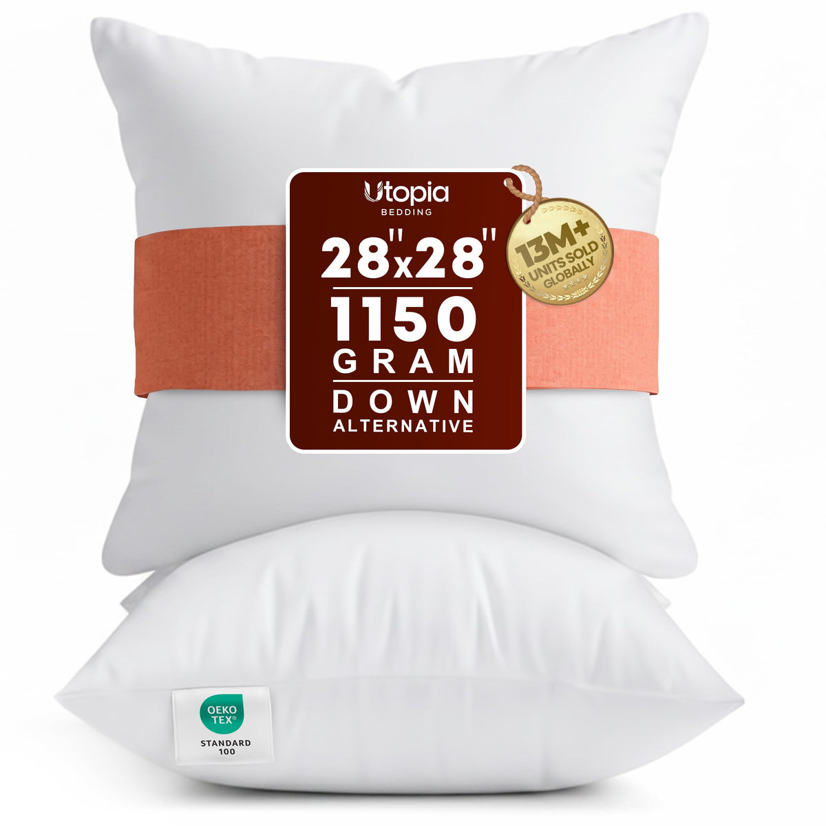 Utopia Bedding 18x18 Pillow Inserts, White Throw Pillows for Couch, 2 Pack