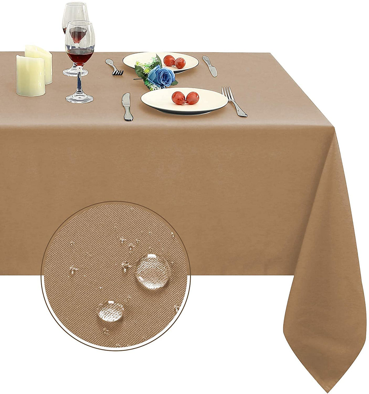 Obstal Rectangle Table Cloth, Navy Blue, 60 x 84 Inch