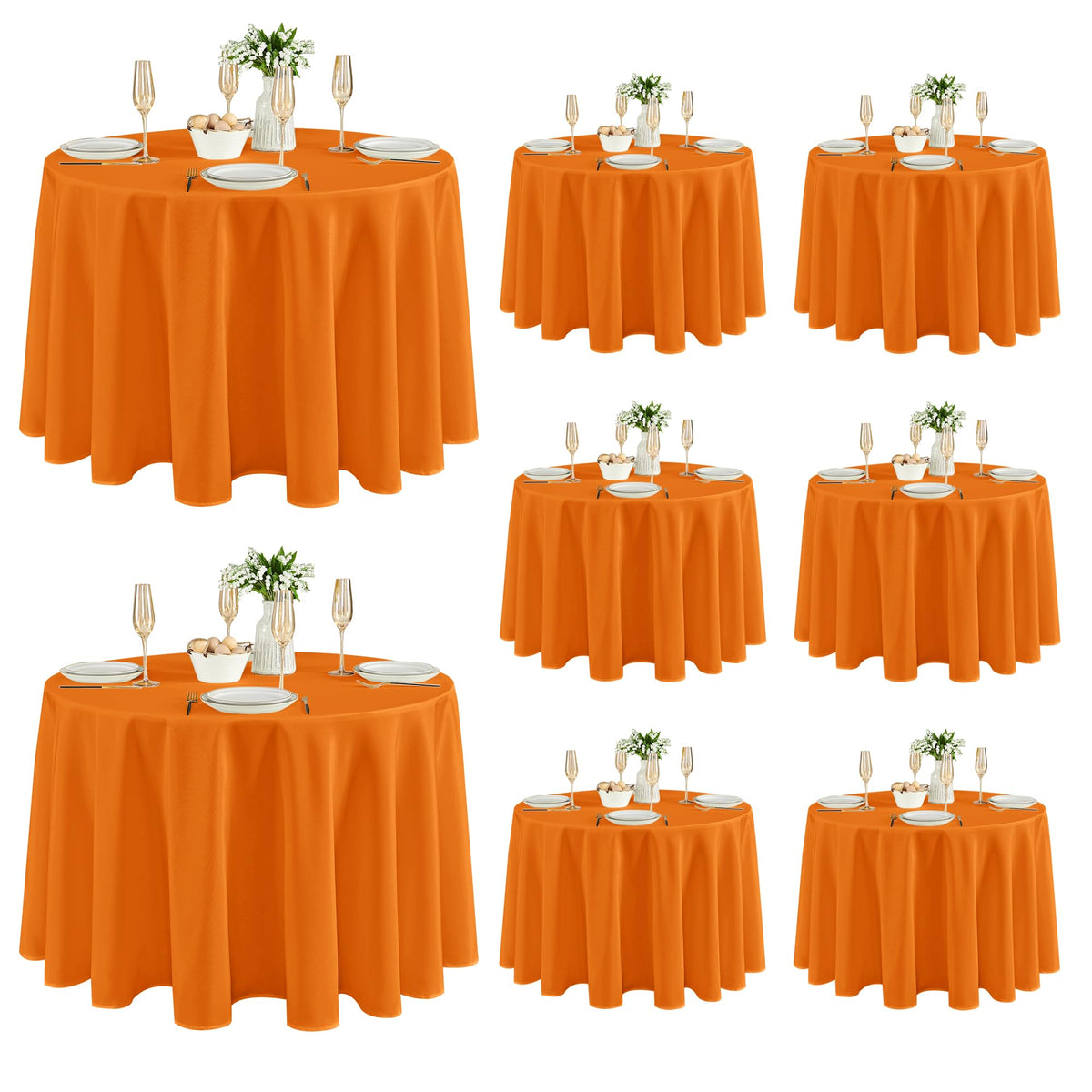 Fitable 6 Pack White Table Cloths 70x120 Inch for 6-8 Ft Rectangle Tables