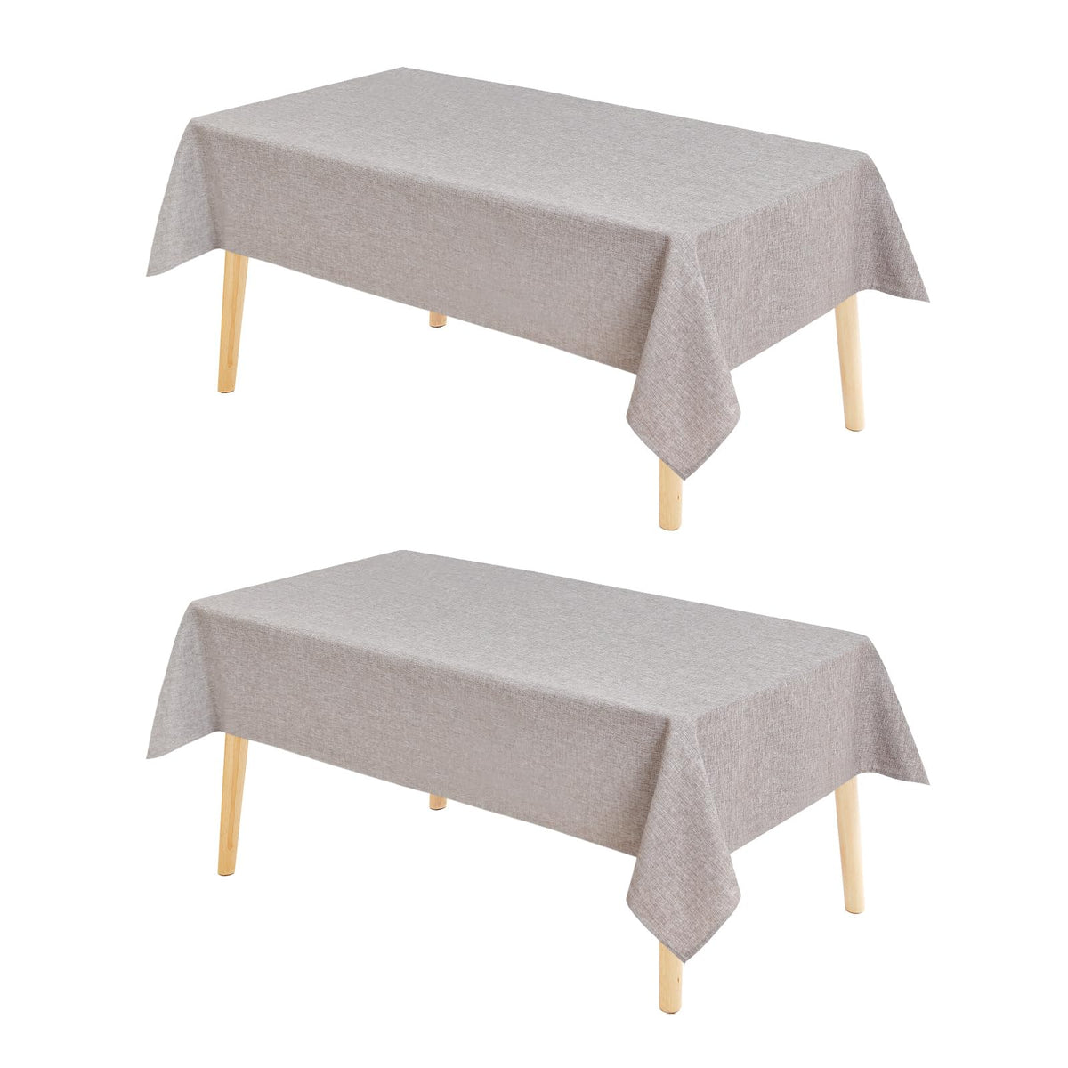 Hiasan Beige Faux Linen Rectangle Tablecloth 54 x 80 Inch for Dining Room