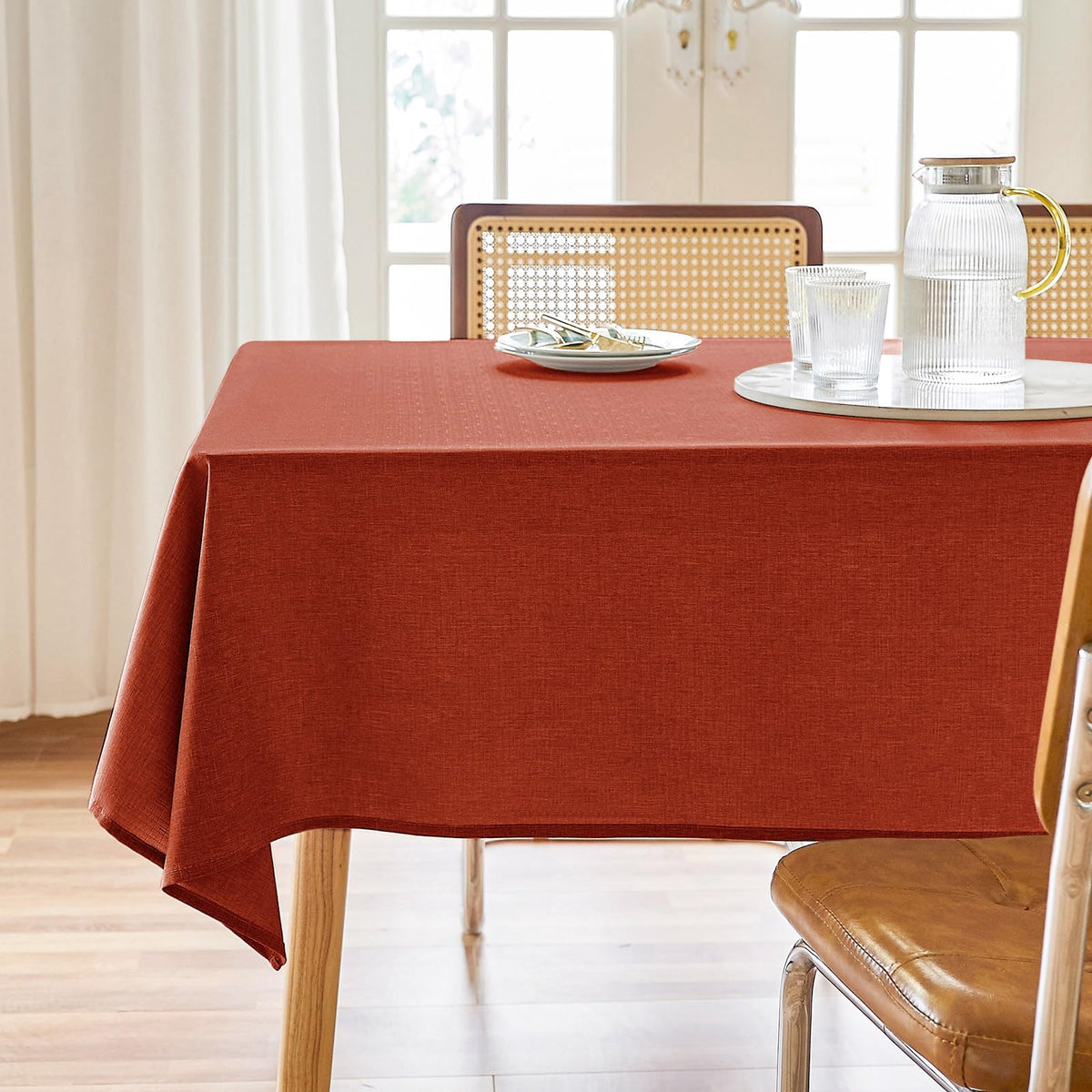 AUSSPVOCT Textured Table Cloth Rectangle 52 x 70 Inch Fall Tablecloth