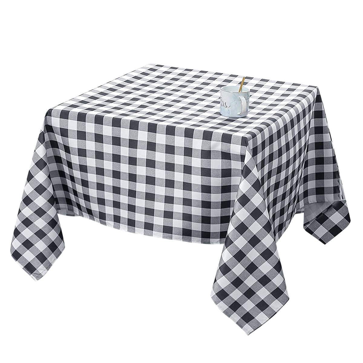 Textured Square Tablecloth-Fabric Spillproof Table Cloths-Natural 54x54"