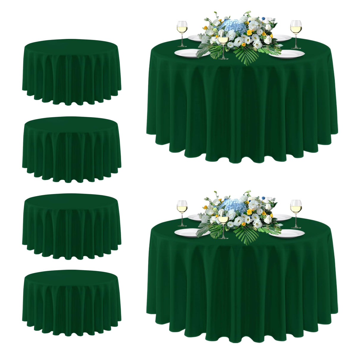 sancua 2 Pack White Table Cloth 60x102 Inch for 6 Feet Rectangle Tables