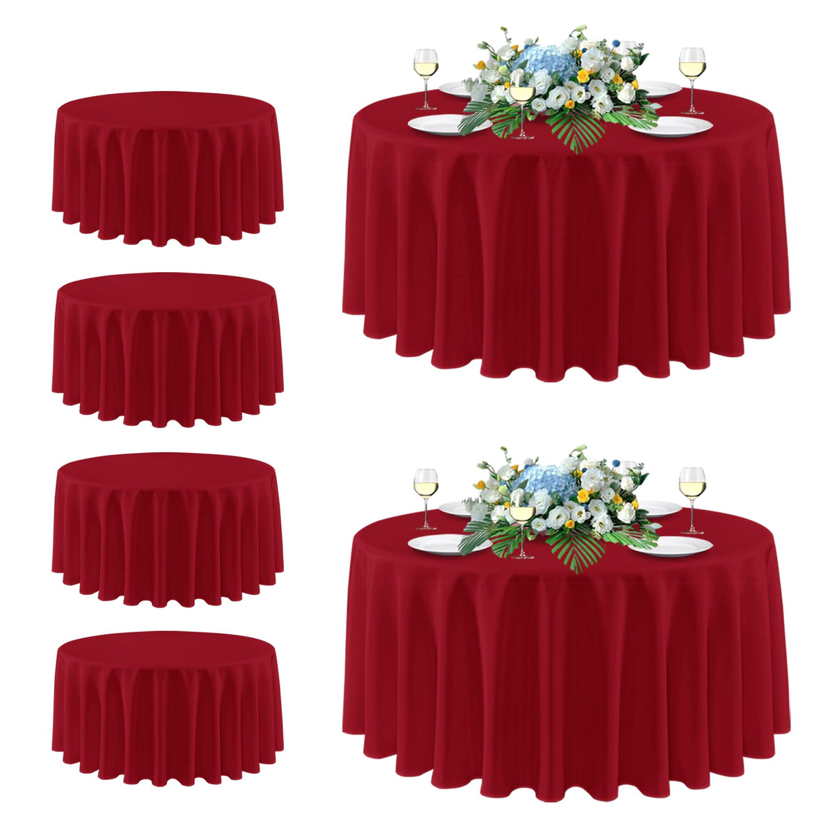 sancua 2 Pack White Table Cloth 60x102 Inch for 6 Feet Rectangle Tables
