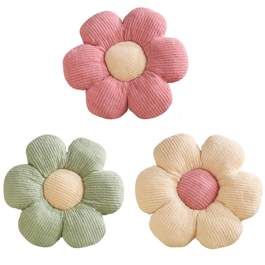 XIAIJIA Flower Pillow, Pink Daisy Throw Pillows, Flower Cushion 15.7 Inch