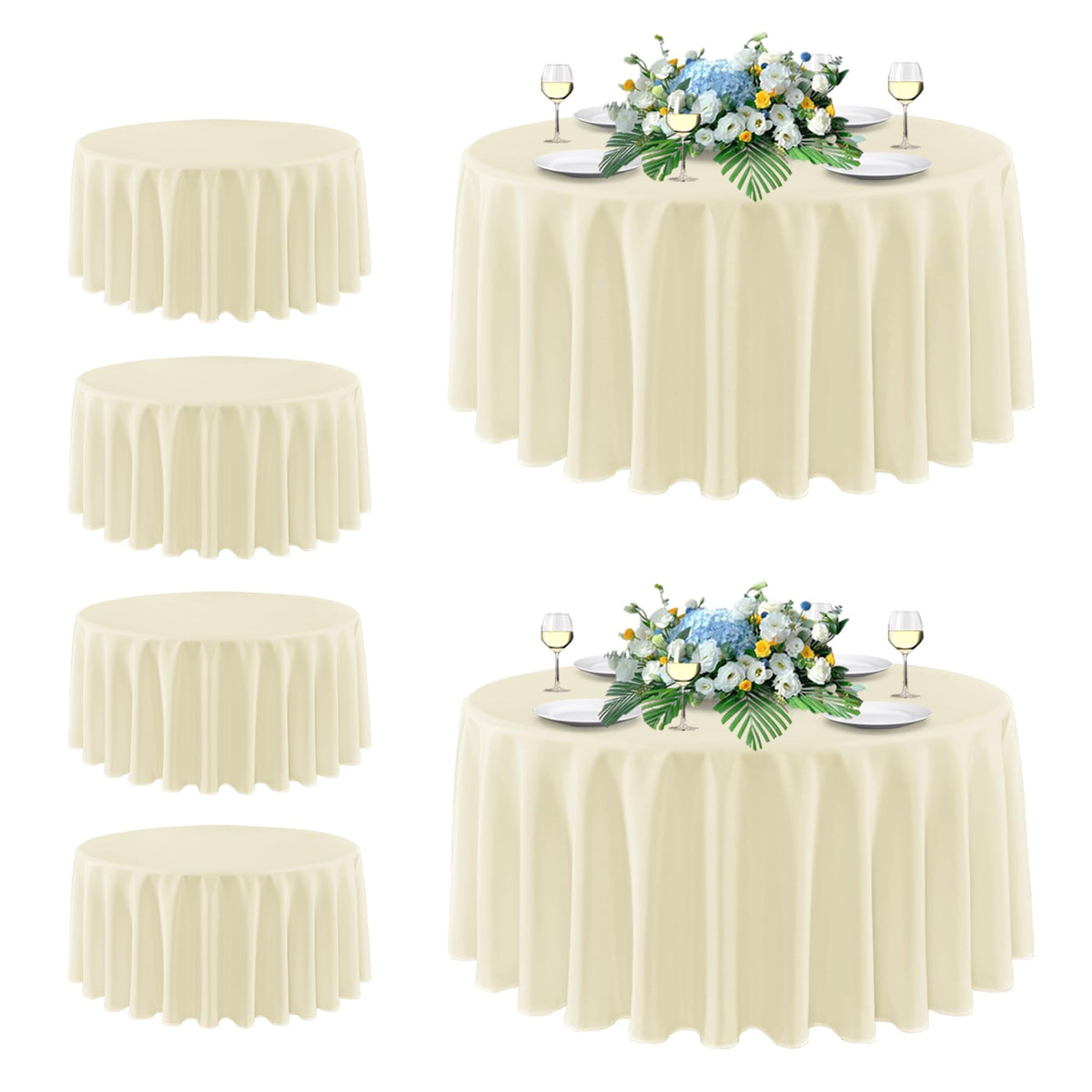sancua 2 Pack White Table Cloth 60x102 Inch for 6 Feet Rectangle Tables