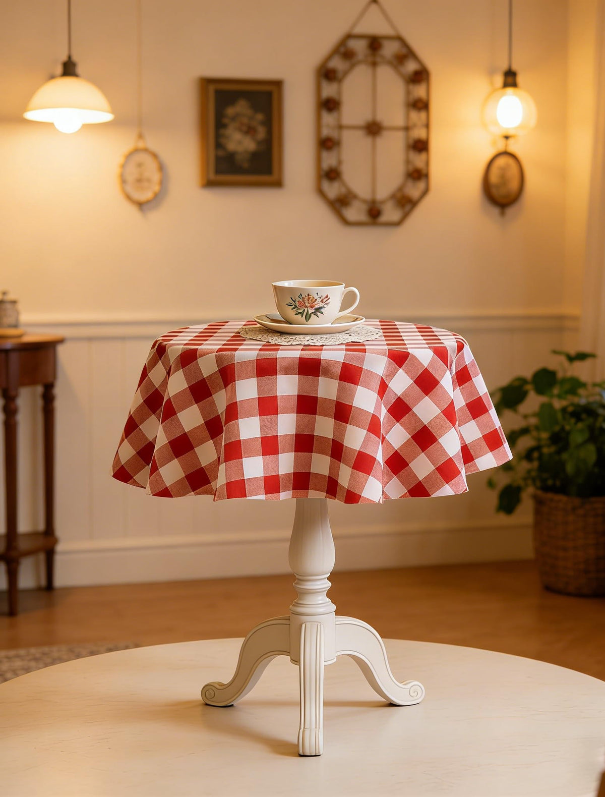Waterproof Checkered Tablecloth Fabric - Rectangle 58x84 Inch Classic Gingham Buffalo Plaid Table Cloth for Indoor/Outdoor Use - Washable Table Cover for Kitchen, BBQs, and Parties