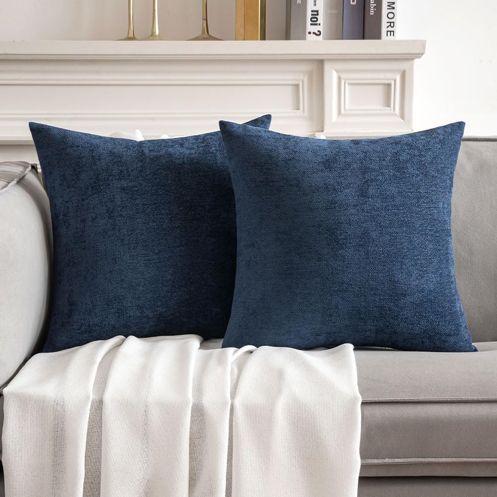 MIULEE Pack of 2 Beige Decorative Pillow Covers 18x18 Inch