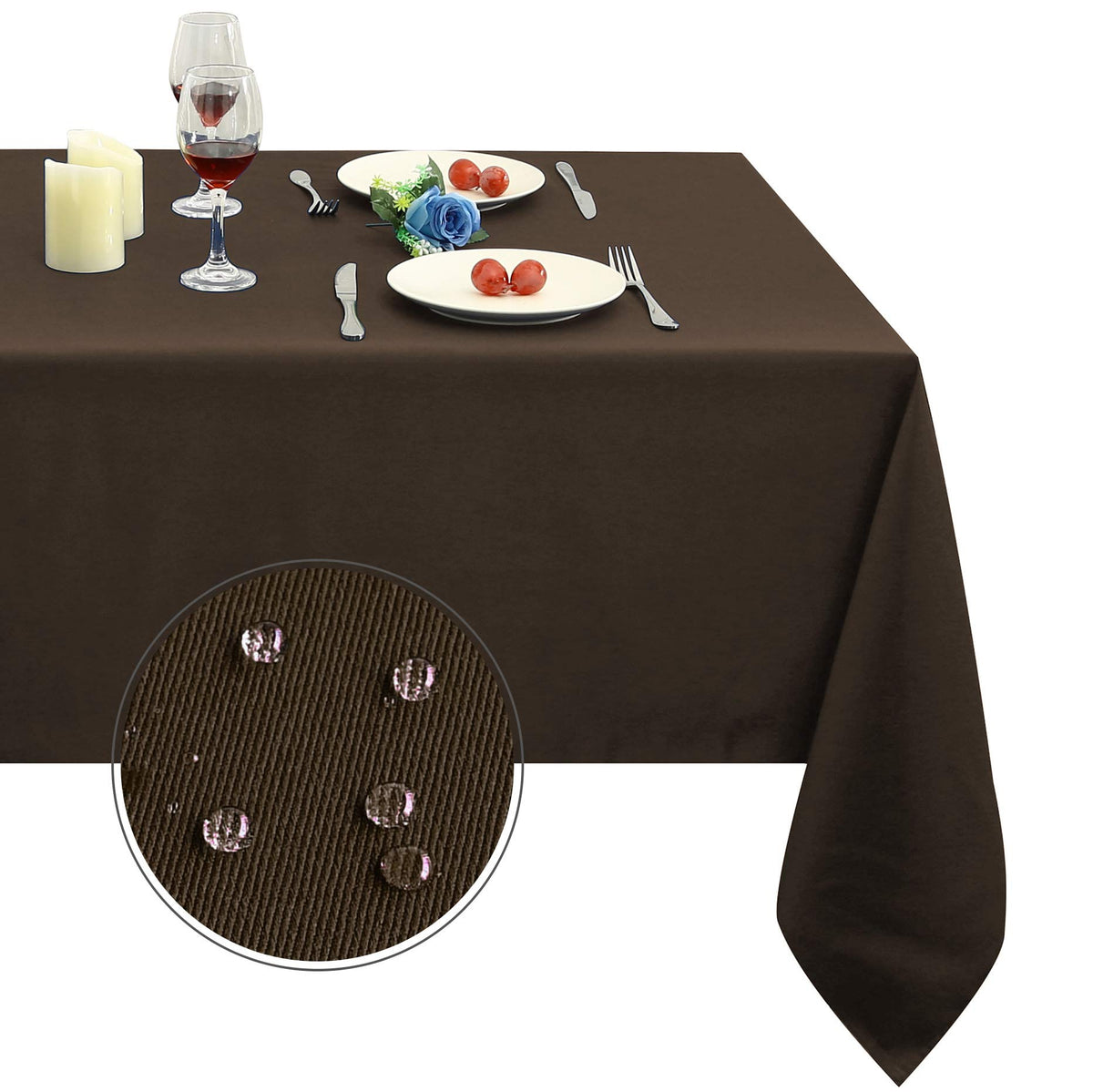 Obstal Rectangle Table Cloth, Navy Blue, 60 x 84 Inch