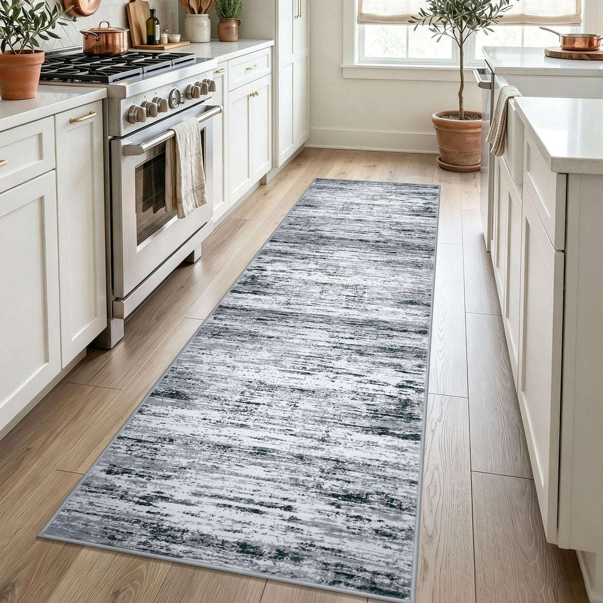 Lansny Abstract 2x3 Area Rug Small Washable Entryway Rug Non Slip Door Mat