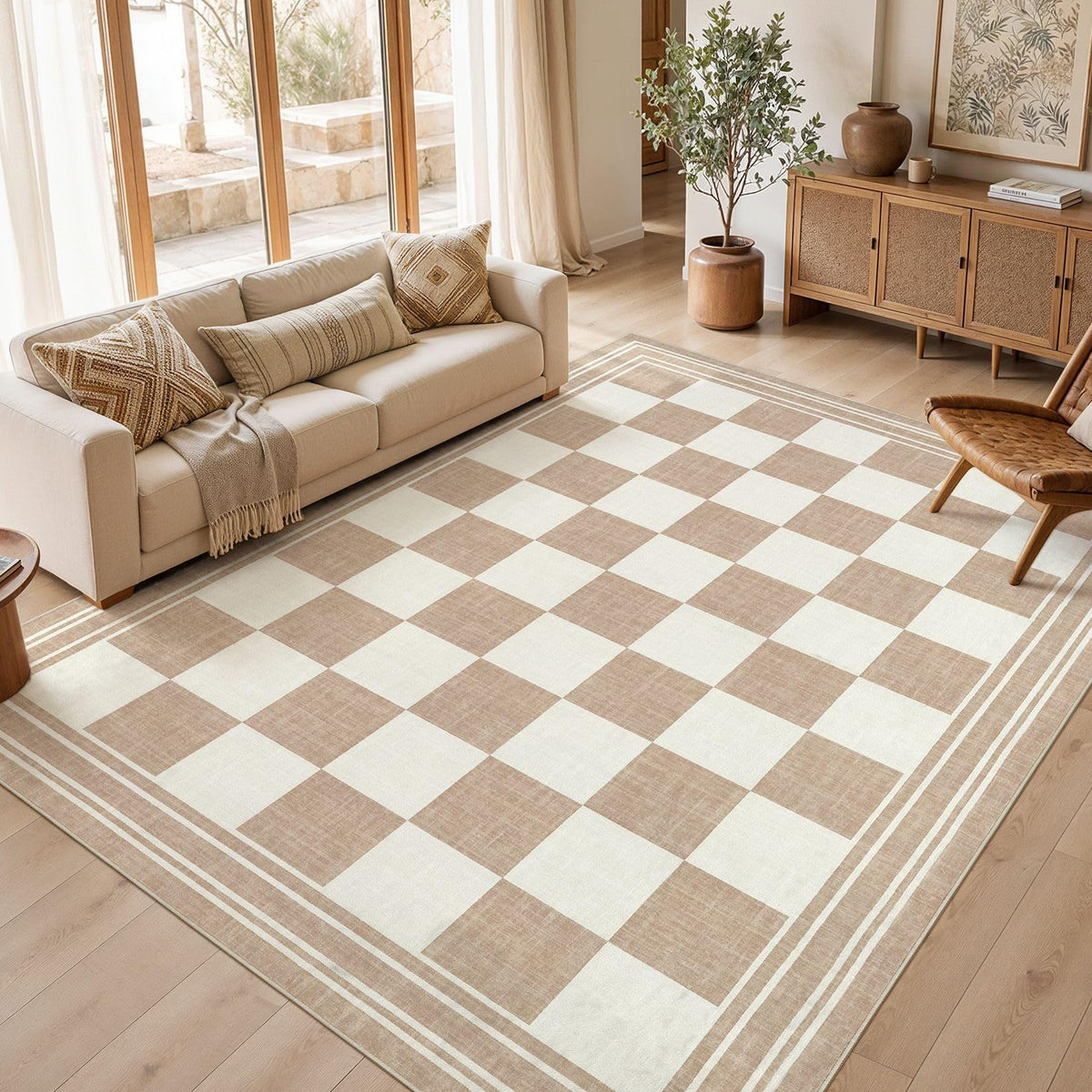 cotiled Boho 5x7 Area Rugs for Living Room: Soft Moroccan Washable Rug