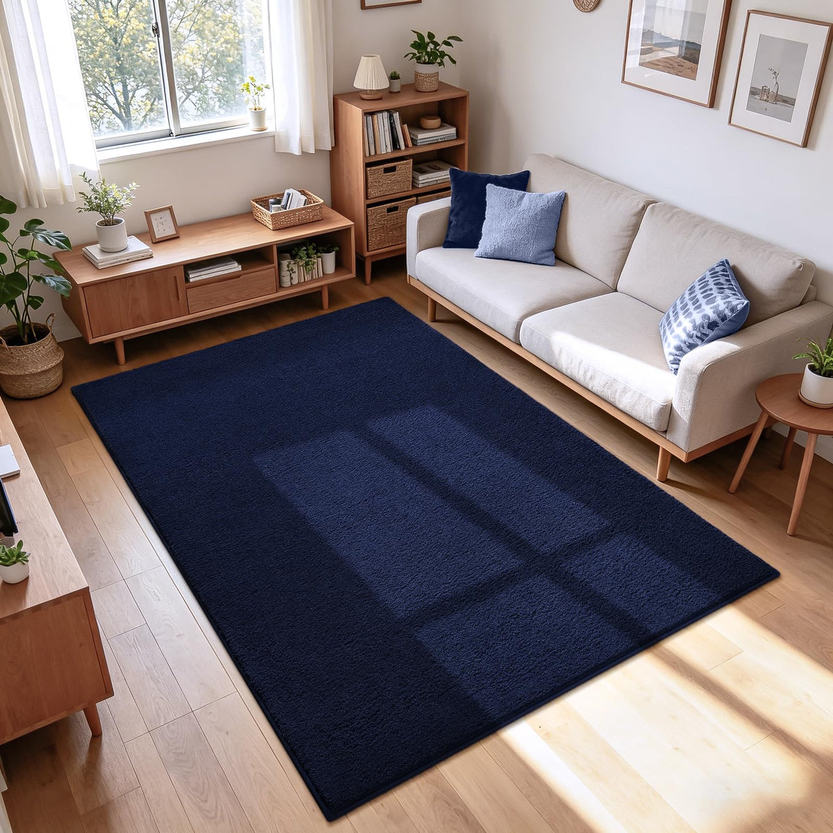 ISEAU 4x6 Soft Area Rug for Bedroom, Washable and Non-Slip, Purple