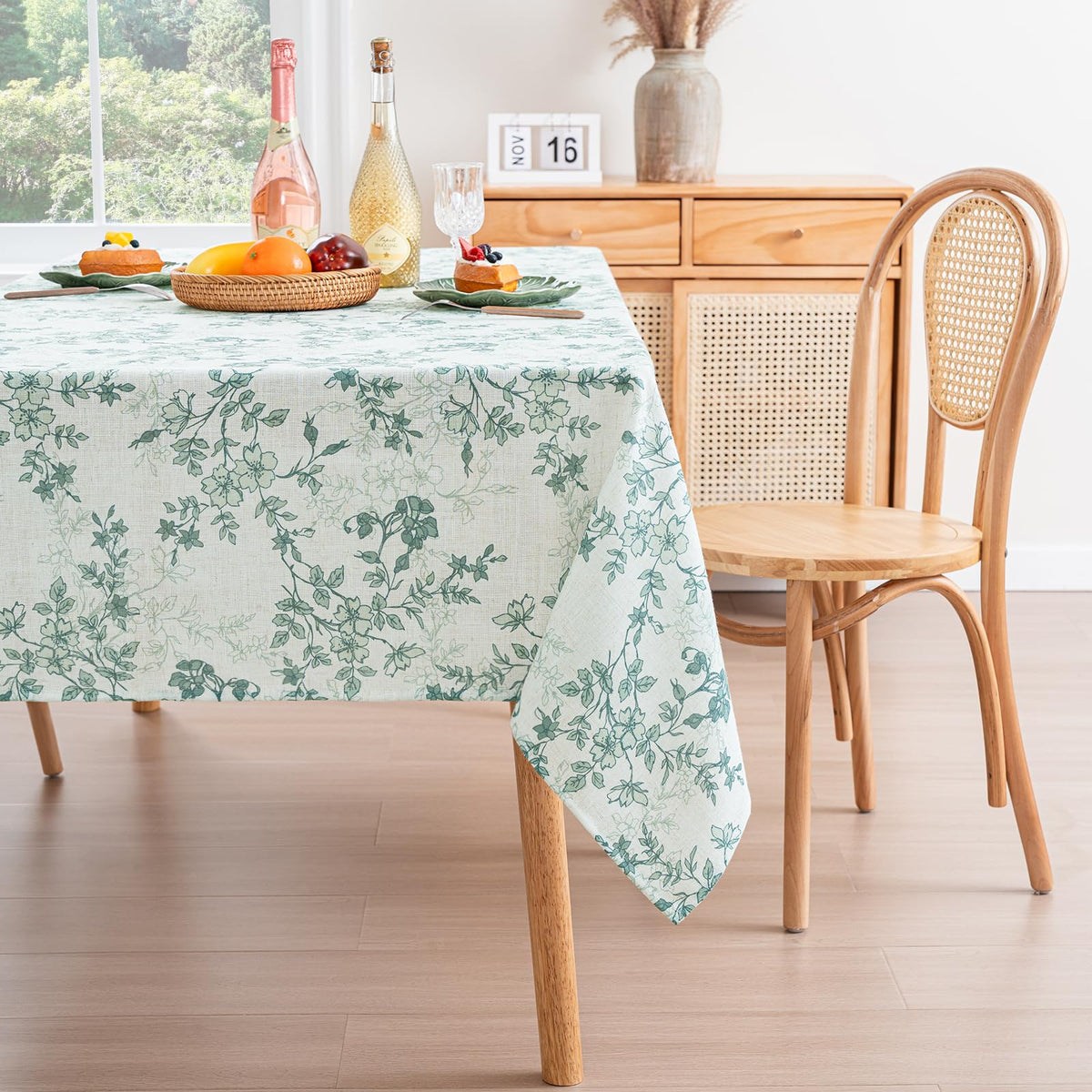 H.VERSAILTEX Linen Textured Table Cloths 60 x 120 Inch Premium Solid Tablecloth Spill-Proof Waterproof Table Cover for Dining Buffet Feature Extra Soft and Thick Fabric Wrinkle Free, Taupe