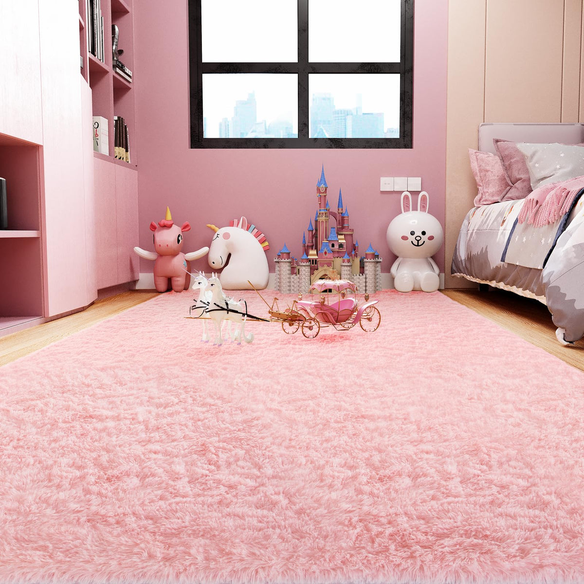 Ophanie Small Rug Upgrade Non Slip Throw Bedside Area Rugs, Fluffy Soft Grey Mini Bedroom Carpet, Affordable Door Entryway Indoor Inside Front Entrance Dog 2x3 Mat, Home Decor Aesthetic, Nursery
