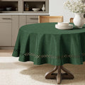 MIULEE Beige Rectangle Tablecloth with Decorative Cutouts 60x104 inch