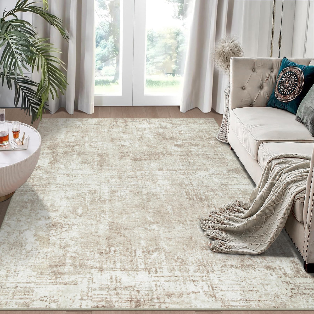 8x10 Area Rugs for Living Room Bedroom Dining Room Washable Blue Grey