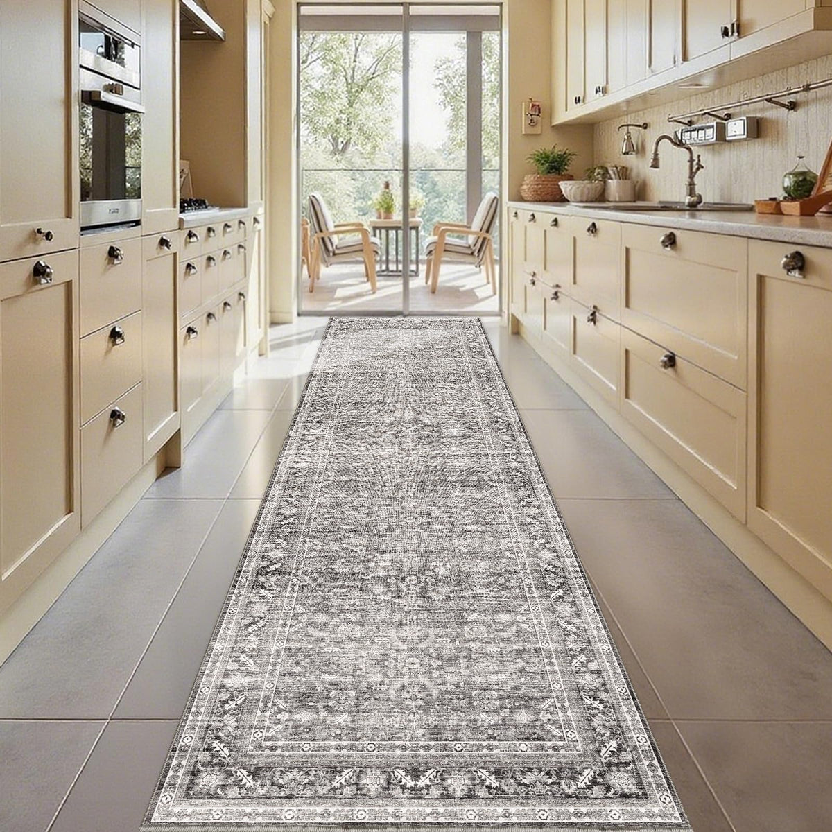 OPPODREAM Vintage Blue Area Rugs 5x7, Washable Rug for Living Room
