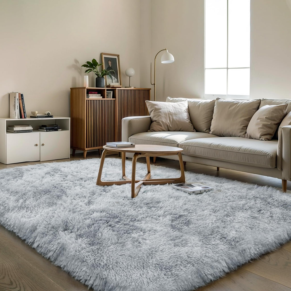 Pink Fluffy 4x6 Area Rugs for Bedroom Girls, Plush Washable Carpet