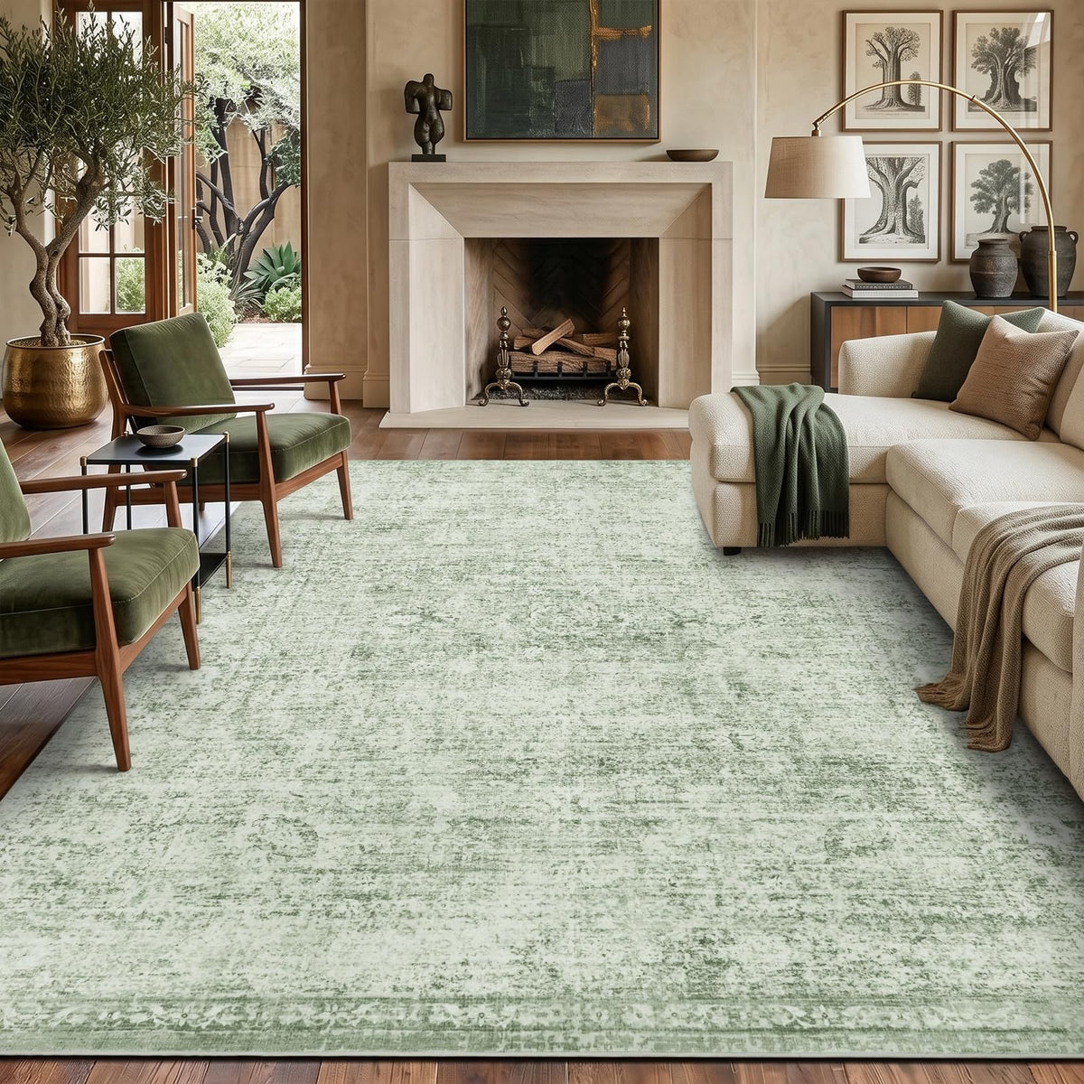 Homemate Washable Rug 8x10 Area Rugs - Vintage Rugs for Living Room