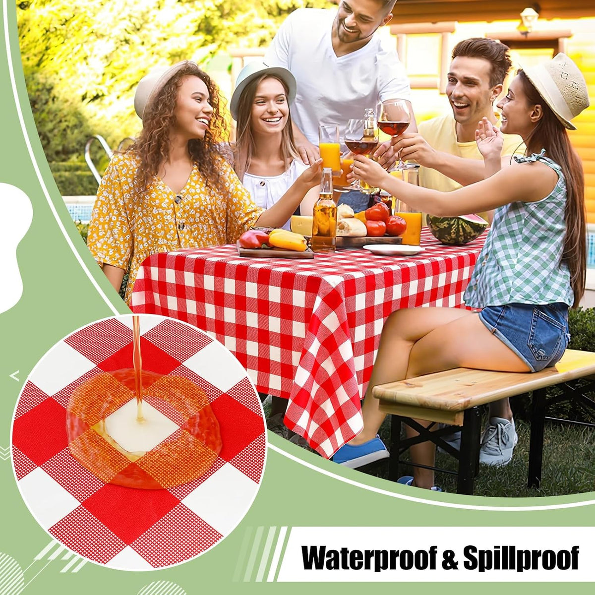 misaya 4 Packs Buffalo Disposable Table Cloth, 54 x 108 Inch Waterproof Plastic Tablecloth, Rectangle Red and White Checkered Table Covers for Picnic, Birthday, Party, Back to School