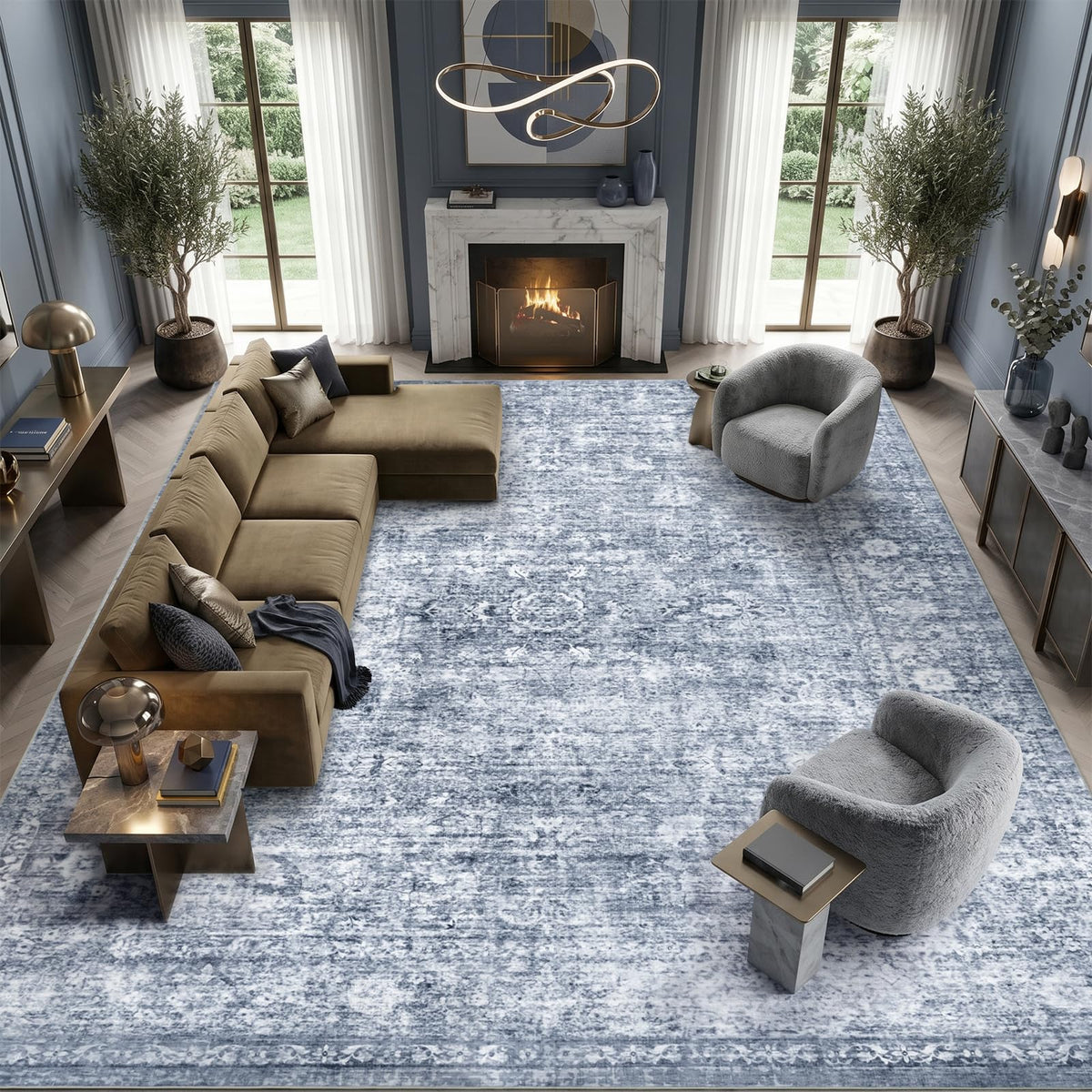 Homemate Washable Rug 8x10 Area Rugs - Vintage Rugs for Living Room