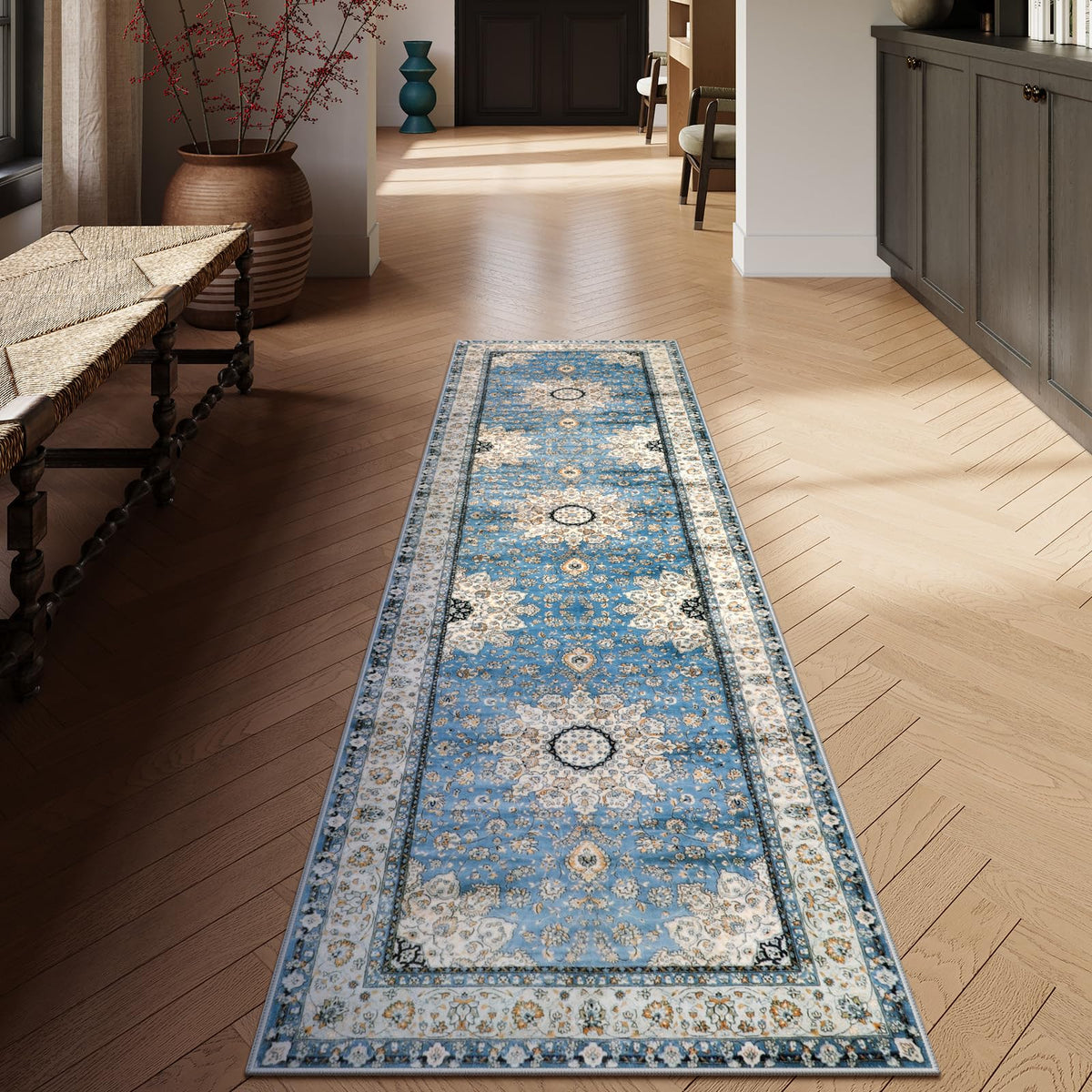 Lahome Felice Boho Tribal 2x3 Washable Small Rugs for Entryway Doormat Indoor Entrance, Throw Rugs with Rubber Backing, Bohemian Soft Non-Slip Bathroom Carpet for Bath Front Door Kitchen Floor