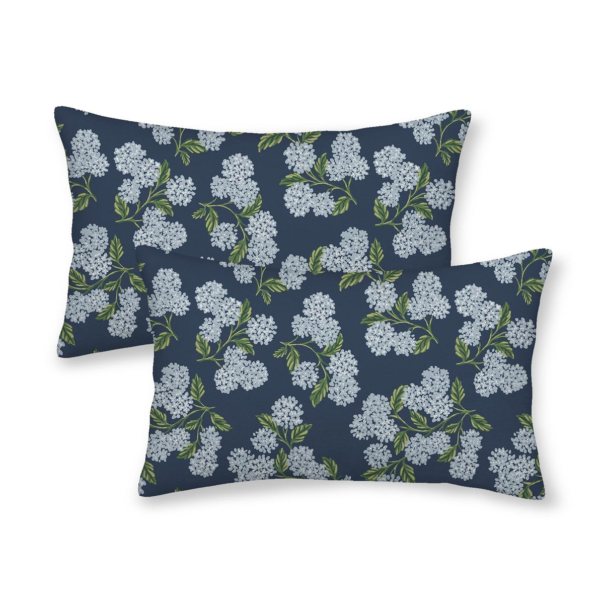 Floral Outdoor Pillow Covers 18x18 Inch Set of 2 Blue Green