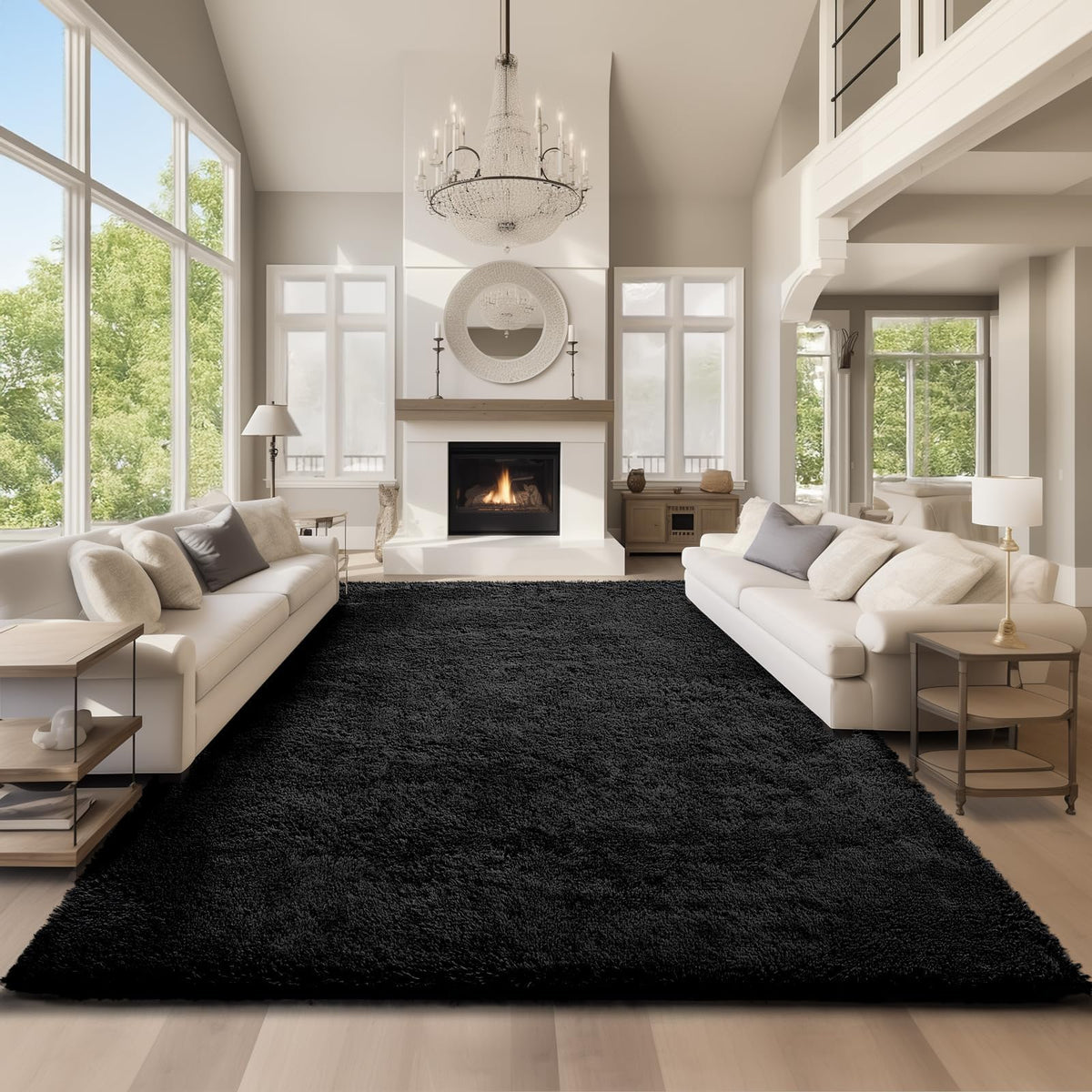 Ophanie Area Rugs for Bedroom, Christmas Upgrade Non-Slip Ivory Fluffy Soft Shag Living Room Carpet, Indoor Floor 4x6 Fuzzy Shaggy Plush Nursery Rug for Kids Dorm Decor with Over 99 pcs Pile fibers
