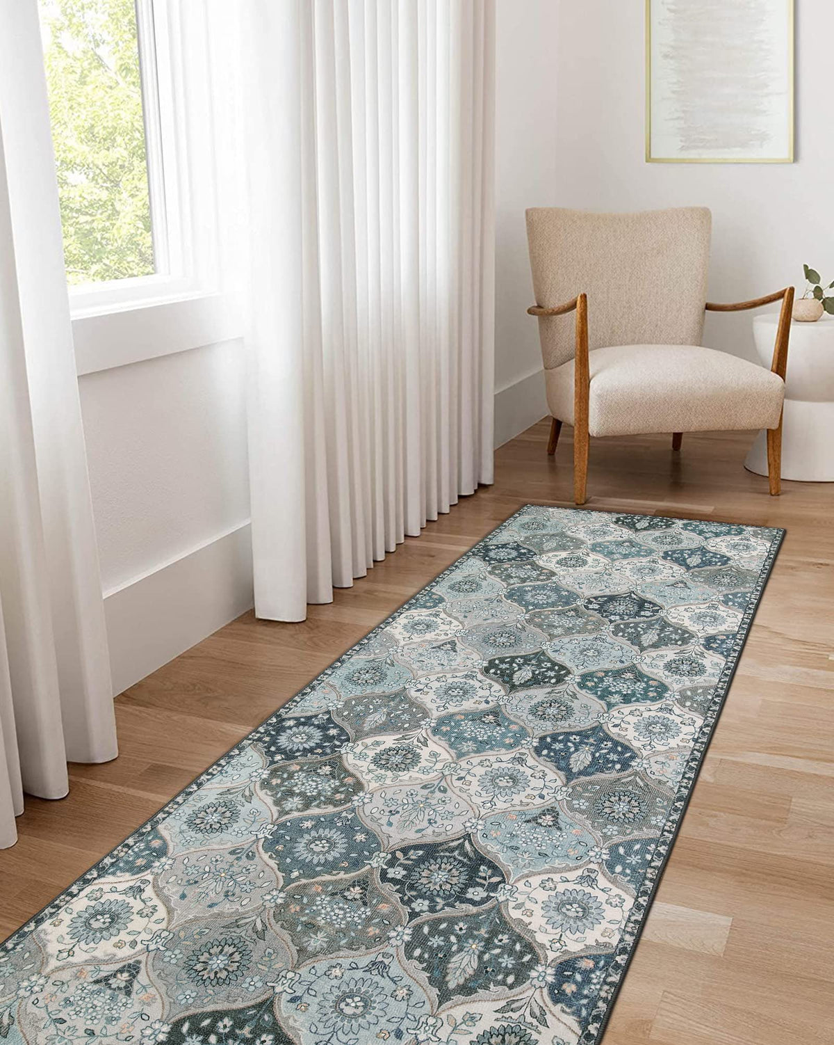 Lahome Moroccan Machine Washable Rugs for Living Room, 4x6 Rug for Bedroom