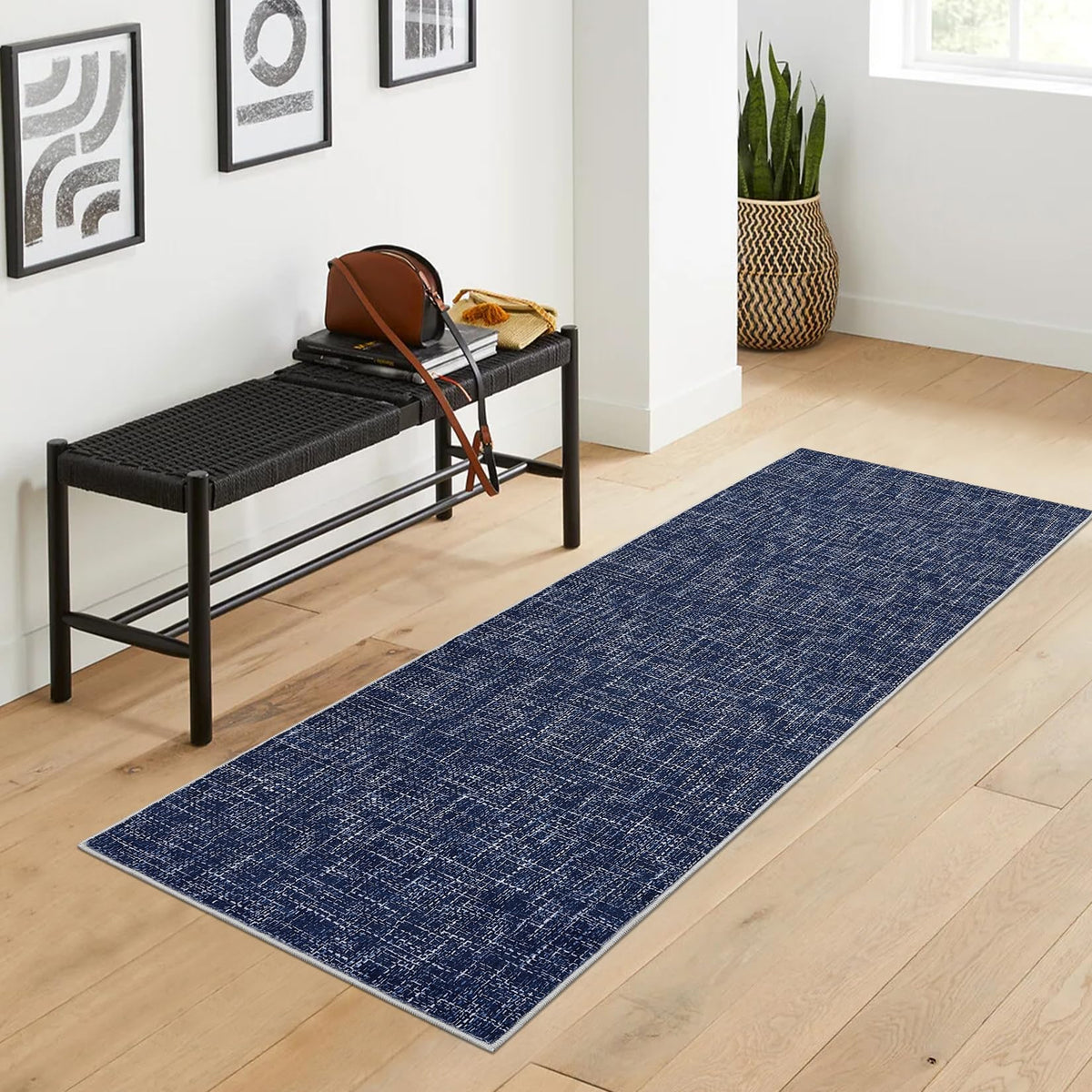 RUGSREAL Bedroom Area Rug 4x6 Modern Abstract Area Rug Stain Resistant Small Living Room Rug Contemporary Dining Room Rug Non-Slip Solid Rug Aesthetic Accent Floor Carpet for Kitchen Office, Dark Grey