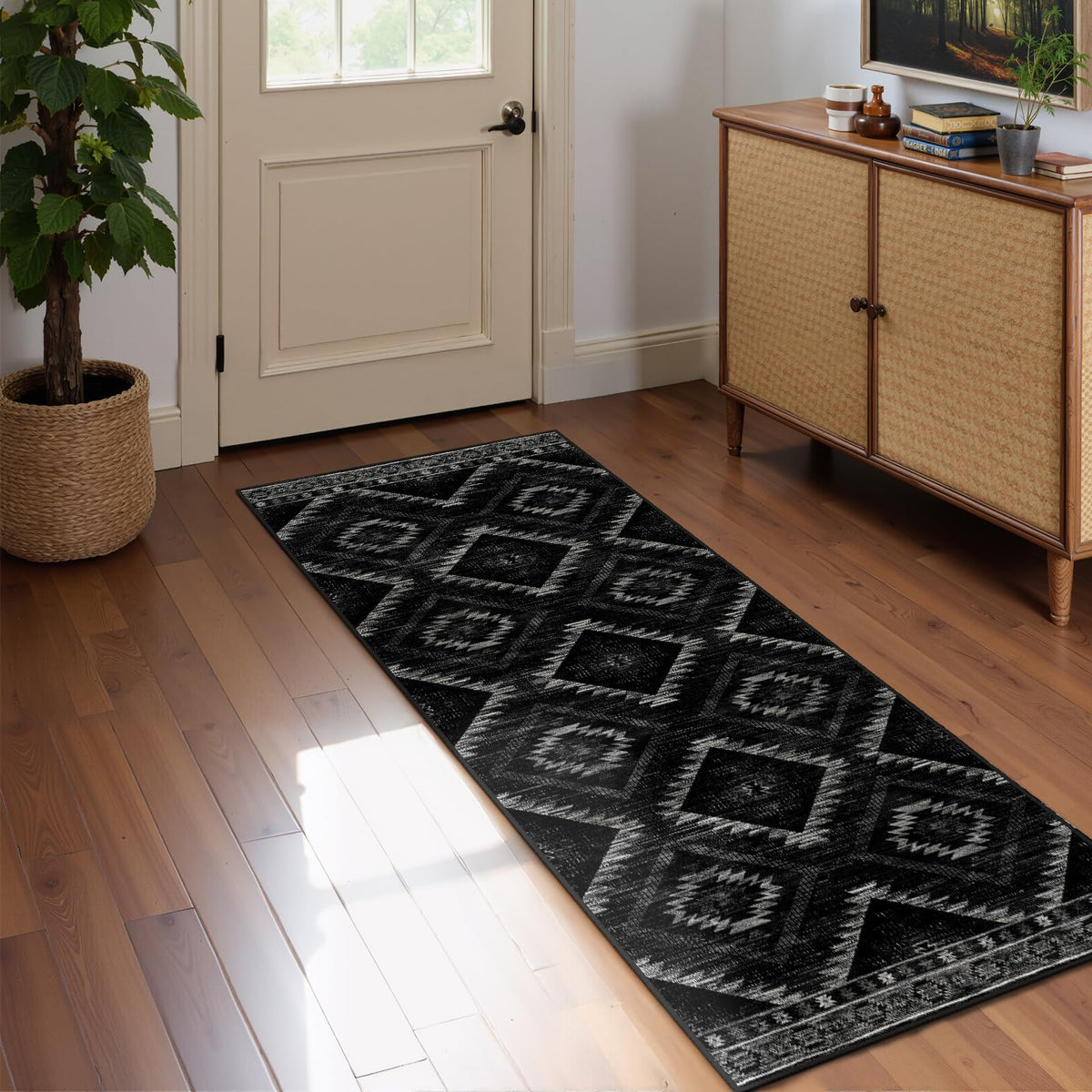 BESTSWEETIE 5'x7' Washable Area Rug for Living Room Bedroom Black