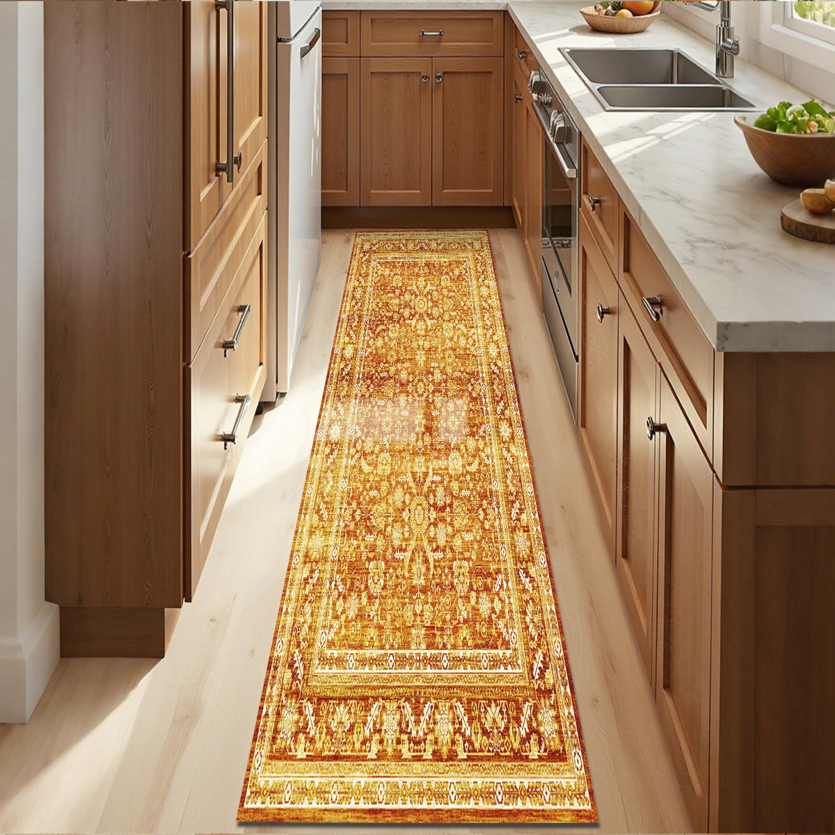 OPPODREAM Vintage Blue Area Rugs 5x7, Washable Rug for Living Room
