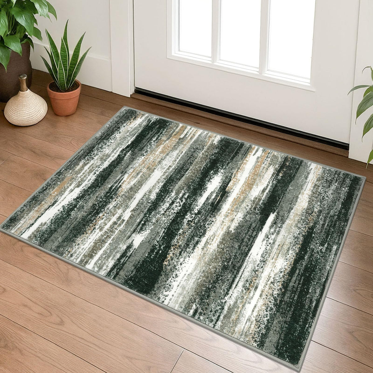 Lansny Abstract 2x3 Area Rug Small Washable Entryway Rug Non Slip Door Mat