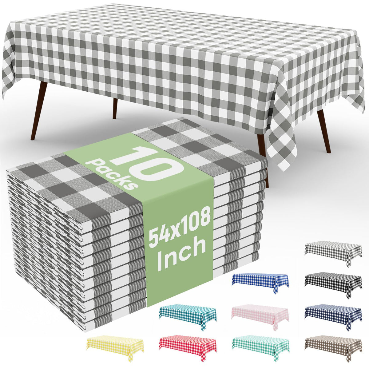 misaya 4 Packs Buffalo Disposable Table Cloth, 54 x 108 Inch Waterproof Plastic Tablecloth, Rectangle Red and White Checkered Table Covers for Picnic, Birthday, Party, Back to School