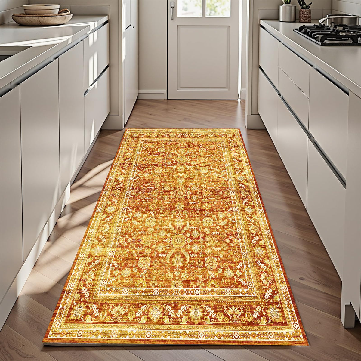 OPPODREAM Vintage Blue Area Rugs 5x7, Washable Rug for Living Room