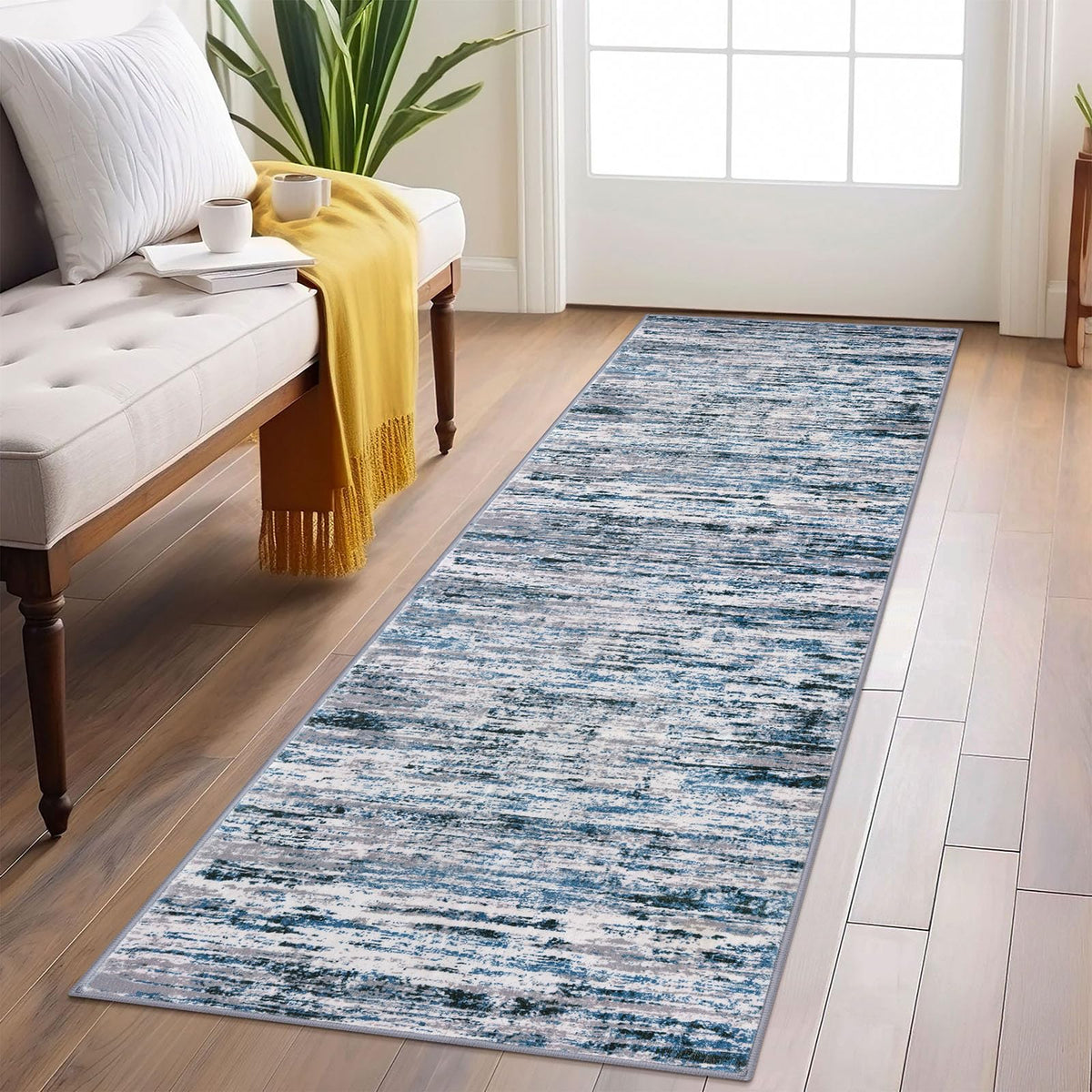 Lansny Abstract 2x3 Area Rug Small Washable Entryway Rug Non Slip Door Mat