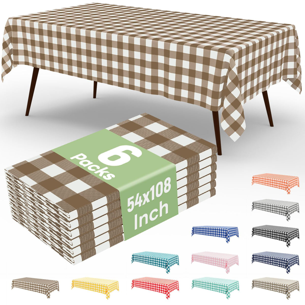 misaya 4 Packs Buffalo Disposable Table Cloth, 54 x 108 Inch Waterproof Plastic Tablecloth, Rectangle Red and White Checkered Table Covers for Picnic, Birthday, Party, Back to School