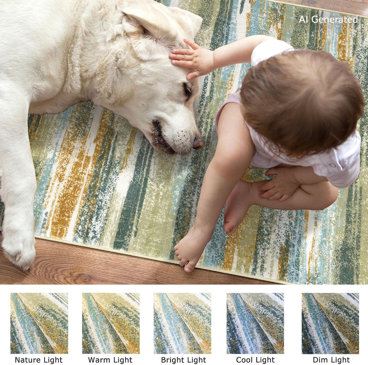 Lansny Abstract 2x3 Area Rug Small Washable Entryway Rug Non Slip Door Mat