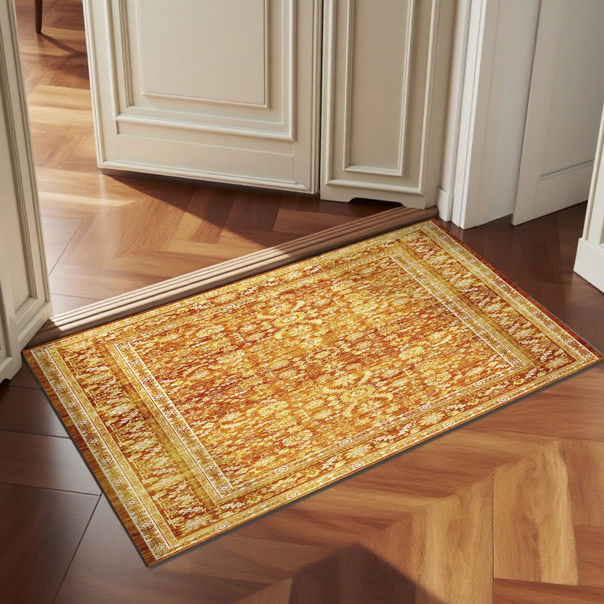 OPPODREAM Vintage Blue Area Rugs 5x7, Washable Rug for Living Room