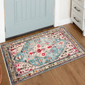 Lahome Felice Boho Tribal 2x3 Washable Small Rugs for Entryway Doormat Indoor Entrance, Throw Rugs with Rubber Backing, Bohemian Soft Non-Slip Bathroom Carpet for Bath Front Door Kitchen Floor