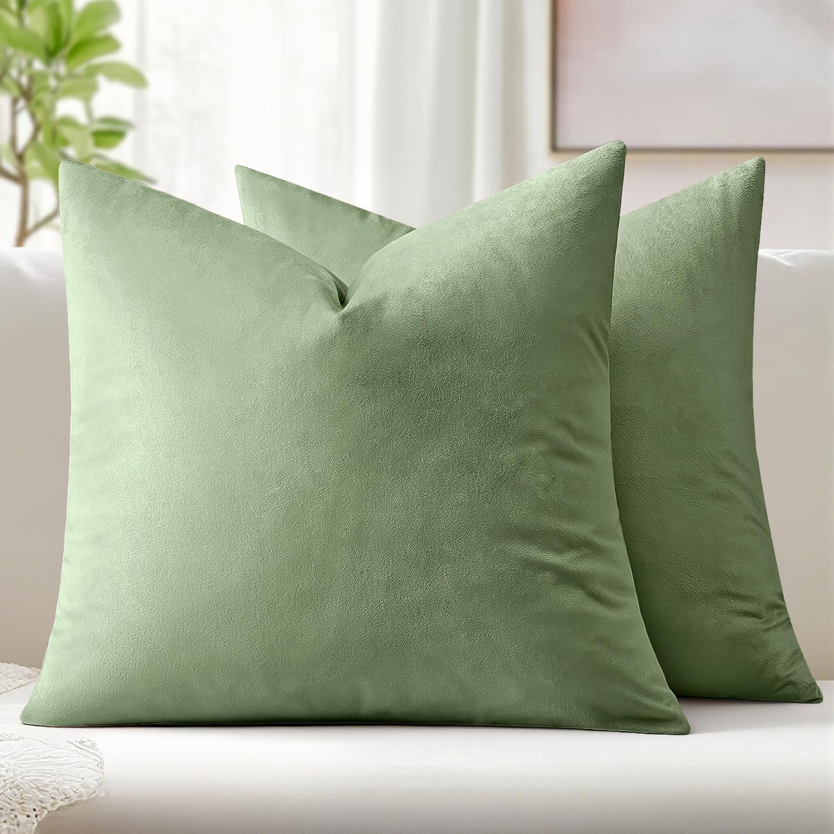 MIULEE Velvet Throw Pillow Covers 18x18 Inch Pack of 2 Dark Blue