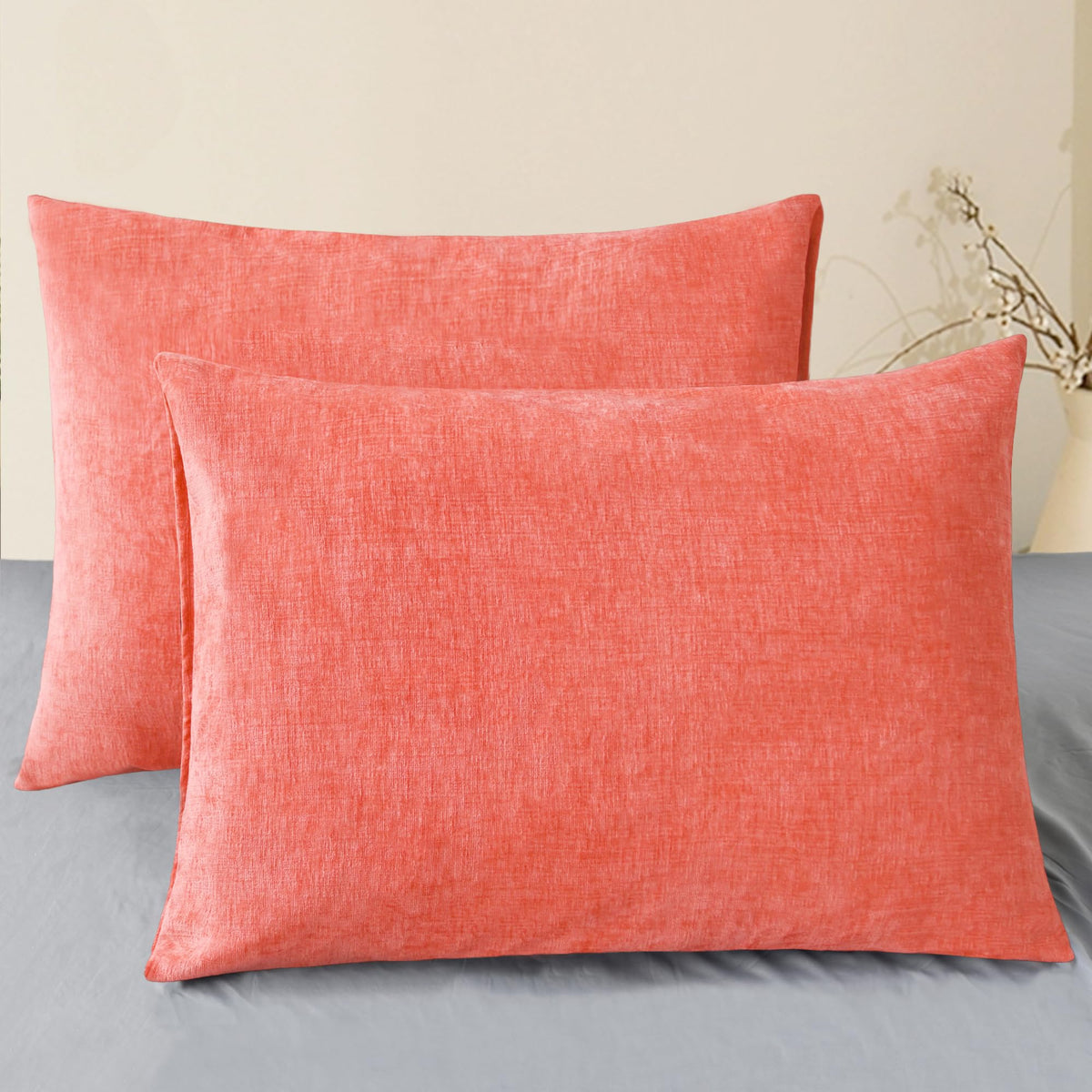 CaliTime Decorative Couch Throw Pillow Covers 18 X 18 Inches Medium Grey