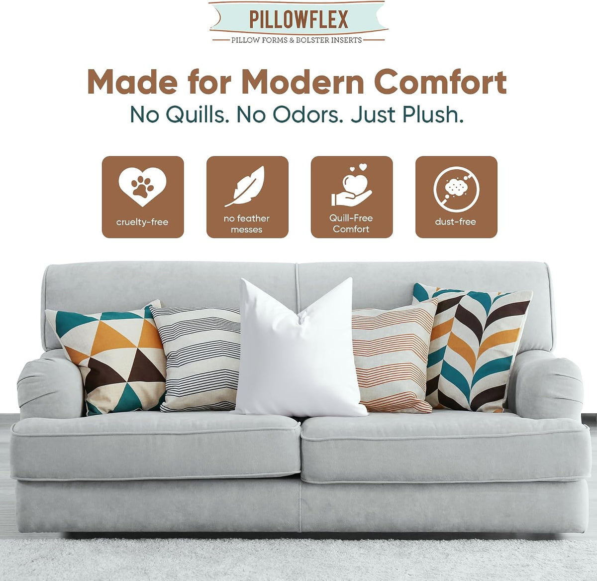 Pillowflex Synthetic Down Pillow Insert 24x24 in - Karate Chop Pillow