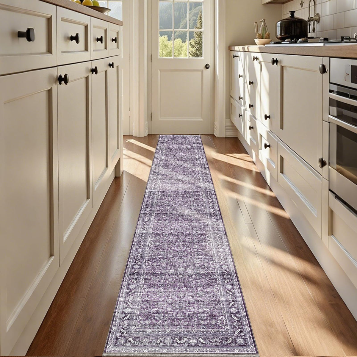 OPPODREAM Vintage Blue Area Rugs 5x7, Washable Rug for Living Room