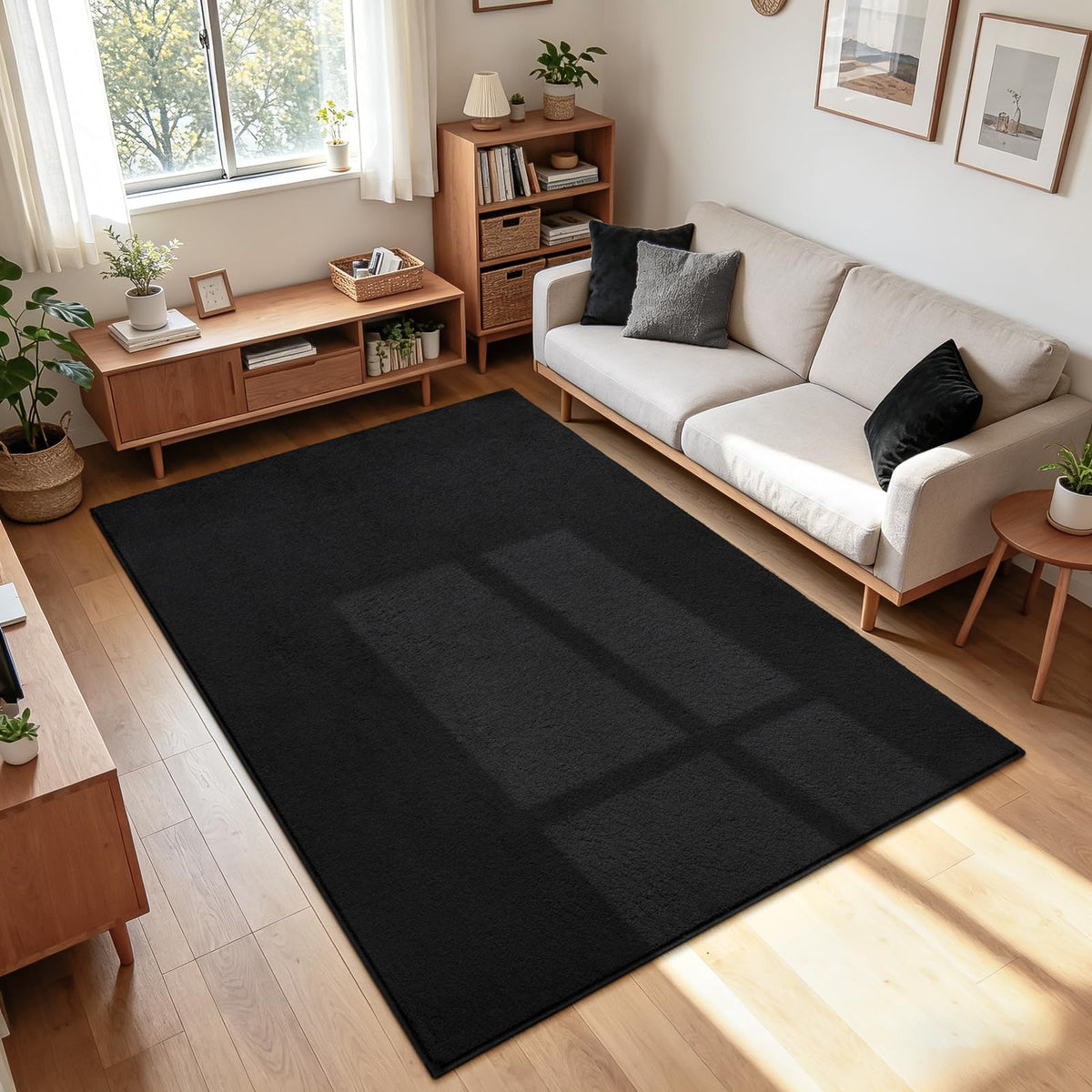 ISEAU 4x6 Soft Area Rug for Bedroom, Washable and Non-Slip, Purple