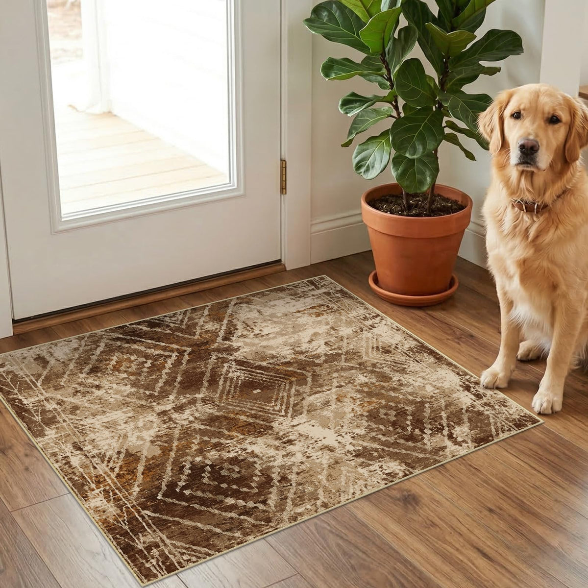 BESTSWEETIE 5'x7' Washable Area Rug for Living Room Bedroom Black