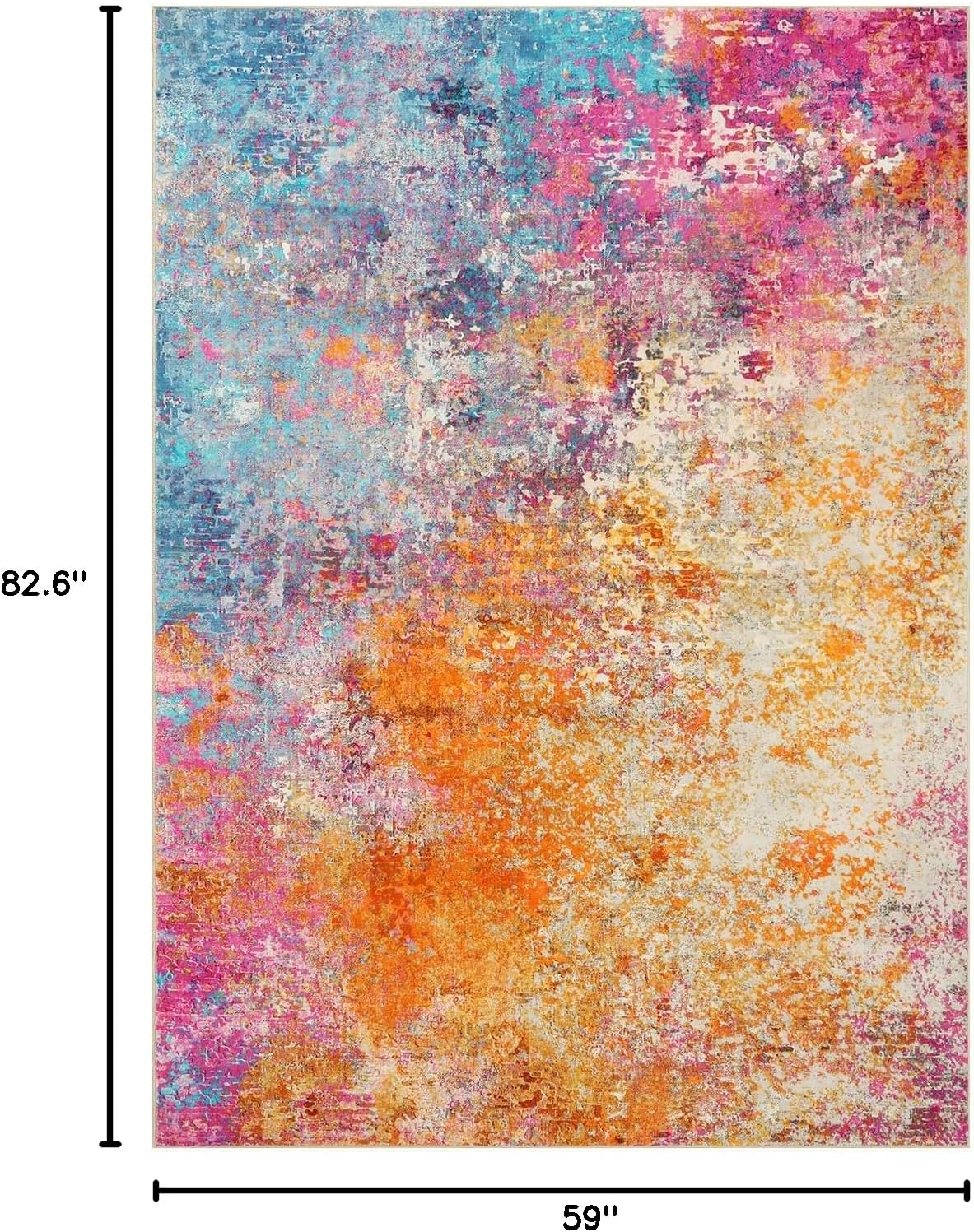 Lahome Modern Abstract Washable 5x7 Area Rugs for Living Room, Colorful Soft Bedroom Rug Low Pile Non Slip,Stain Resistance Dining Room Carpet for Nursery Office Entrance Home Office Decor