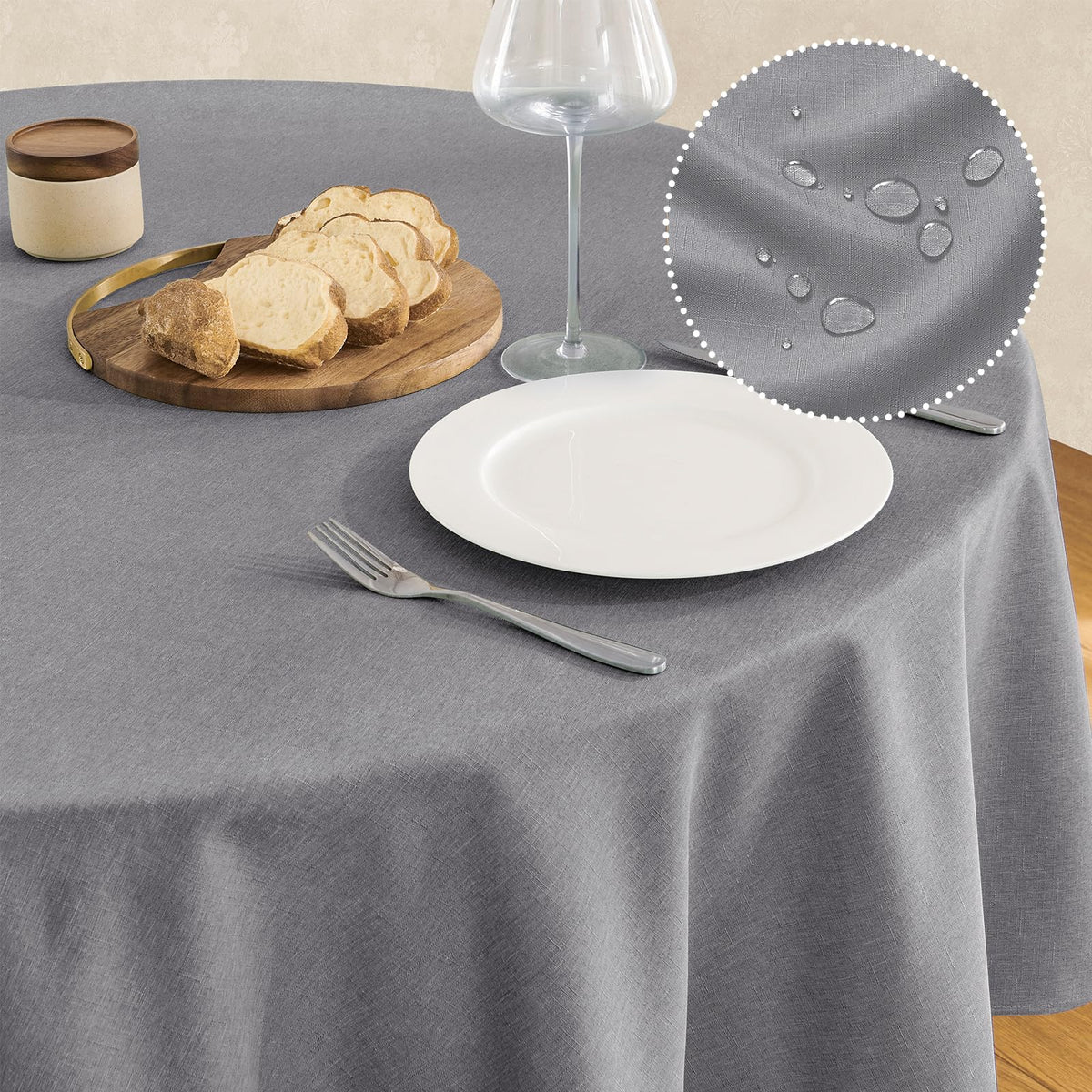 Veblandy Rectangle Tablecloth Waterproof Linen Textured Table Cloth Stain and Wrinkle Resistant Washable, Decorative Fabric Table Cover for Dining, Party and Camping (Sage Green, 52 * 70)